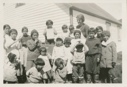 Image of Eskimo [Inuit] children at MacMillan Moravian School, with Freida